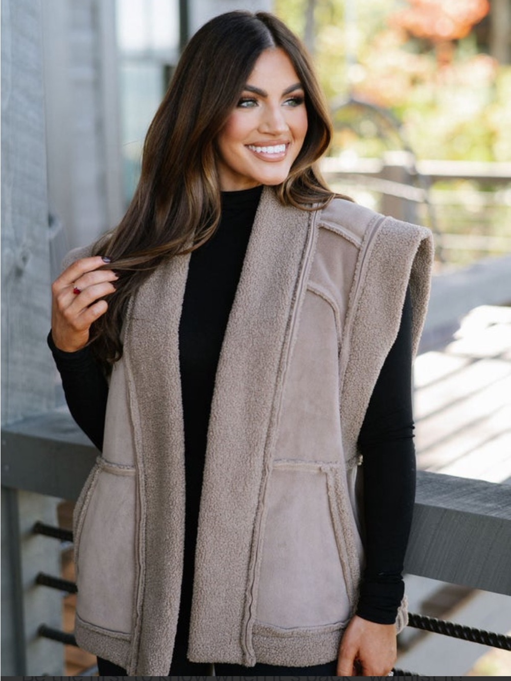 Oversized Vest - Taupe